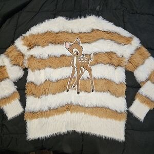 Disney Furry Bambi Sweater in Tan and White